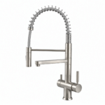 Shurity 480 Rubinetto da cucina con Doccetta in gomma 4 vie Acciaio Inox Nickel Spazzolato