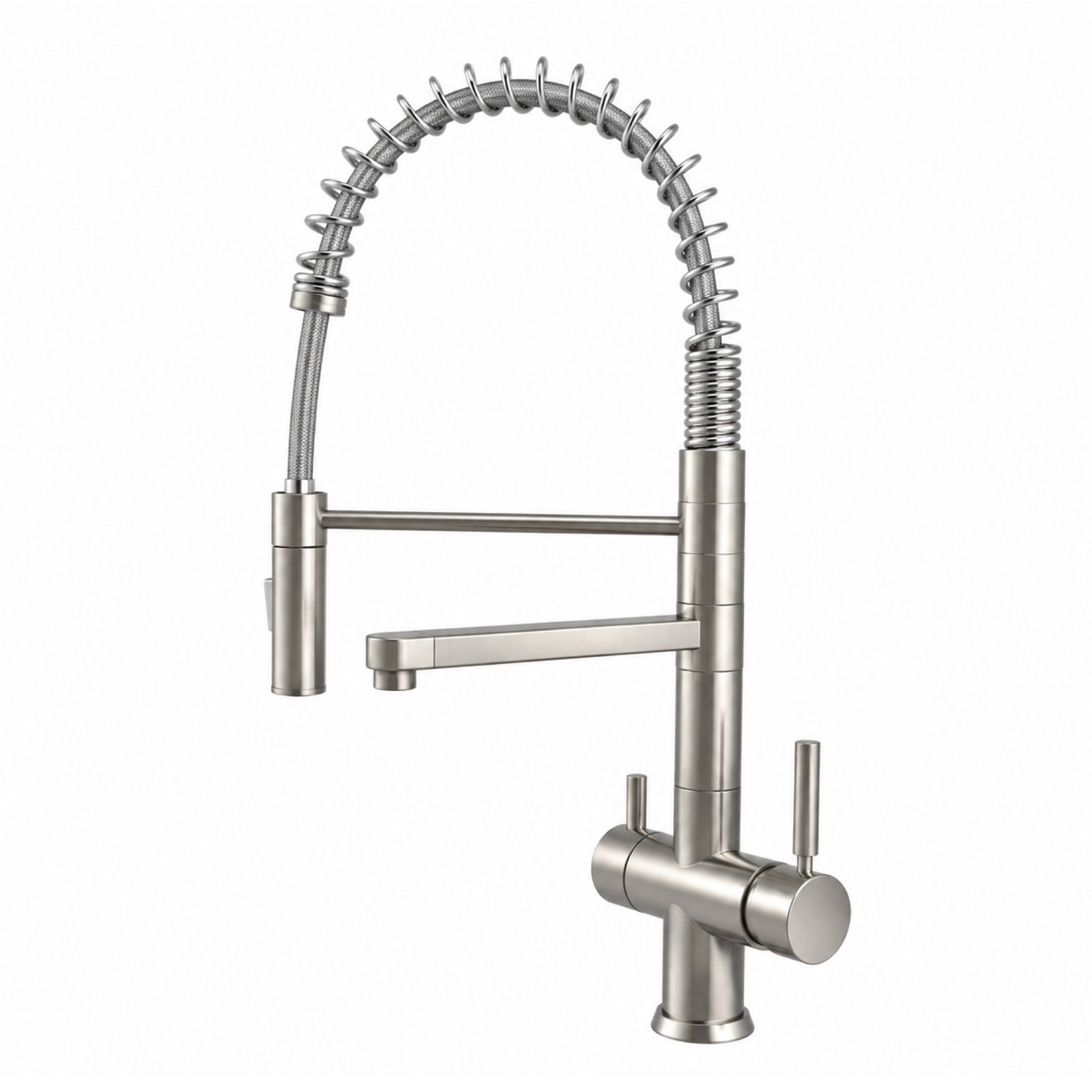 331621-NK Shurity 480 Rubinetto da cucina con Doccetta in gomma 4 vie Acciaio Inox Nickel Spazzolato - immagine 1