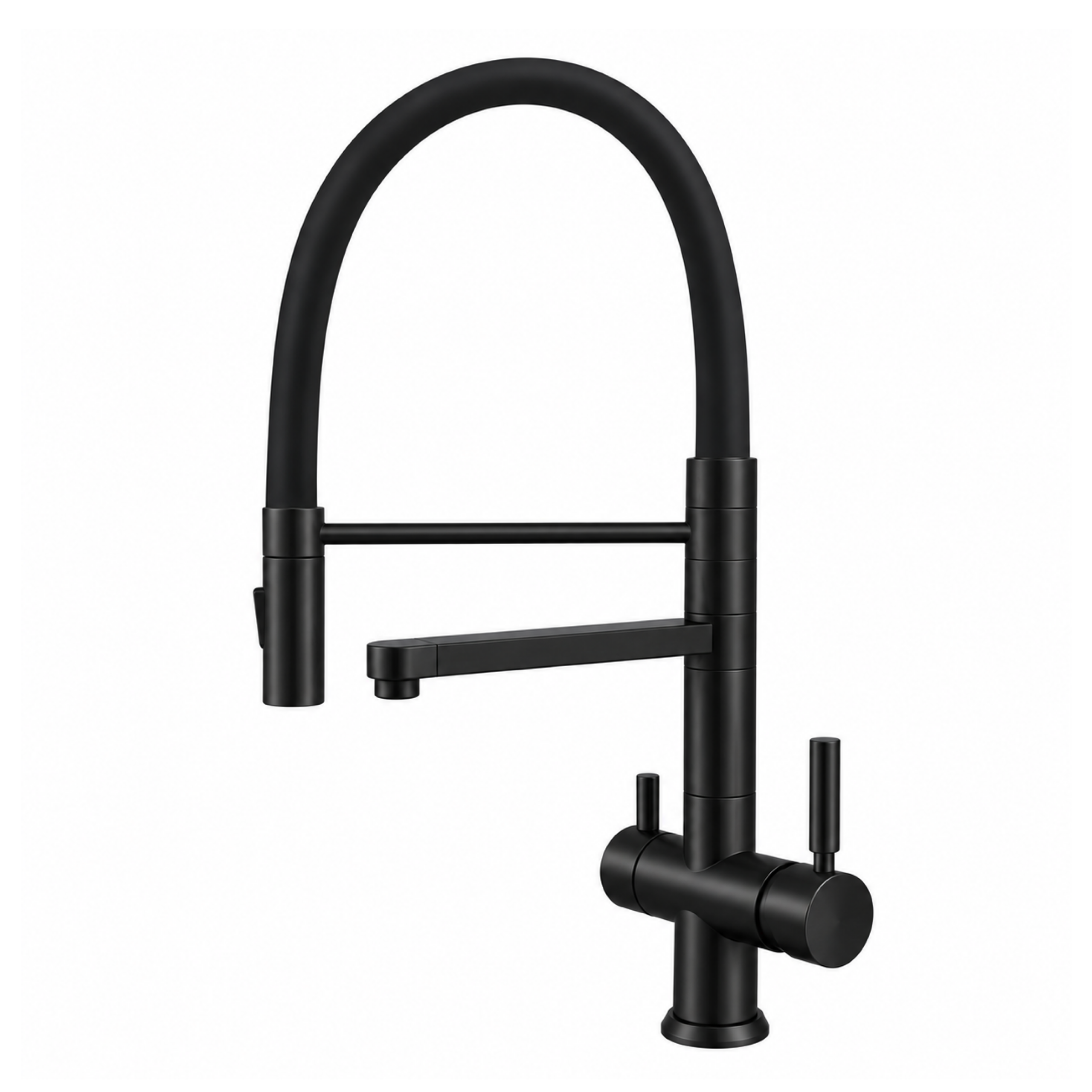 331622-BK Shurity 482 Rubinetto da cucina con Doccetta 4 vie Acciaio Inox Nero Opaco - immagine 1