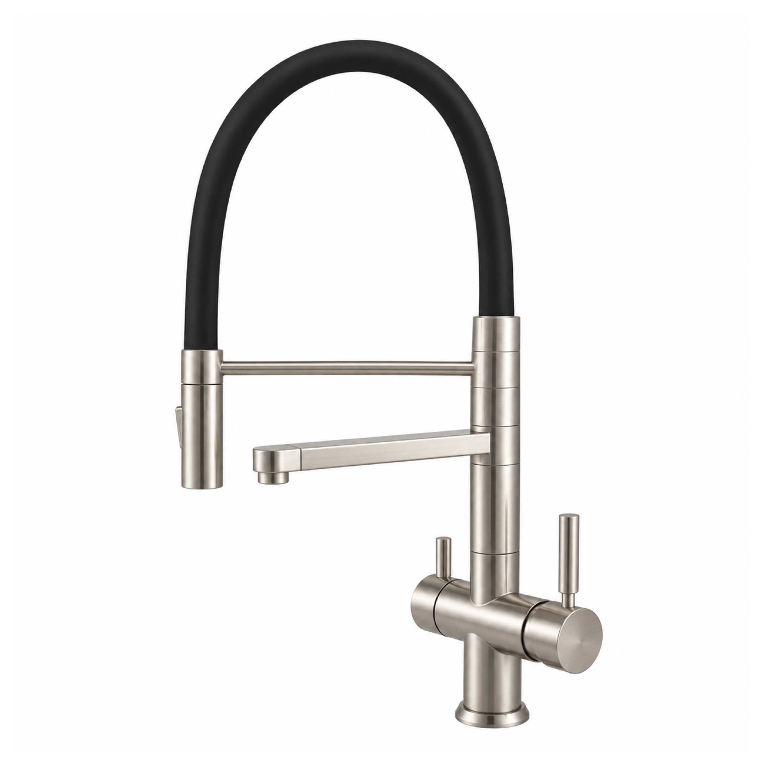 331622-NK Shurity 482 Rubinetto da cucina con Doccetta 4 vie Acciaio Inox Nickel Spazzolato - immagine 1