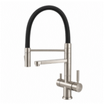 Shurity 582 Rubinetto da cucina con Doccetta in gomma 5 vie Acciaio Inox Nickel Spazzolato
