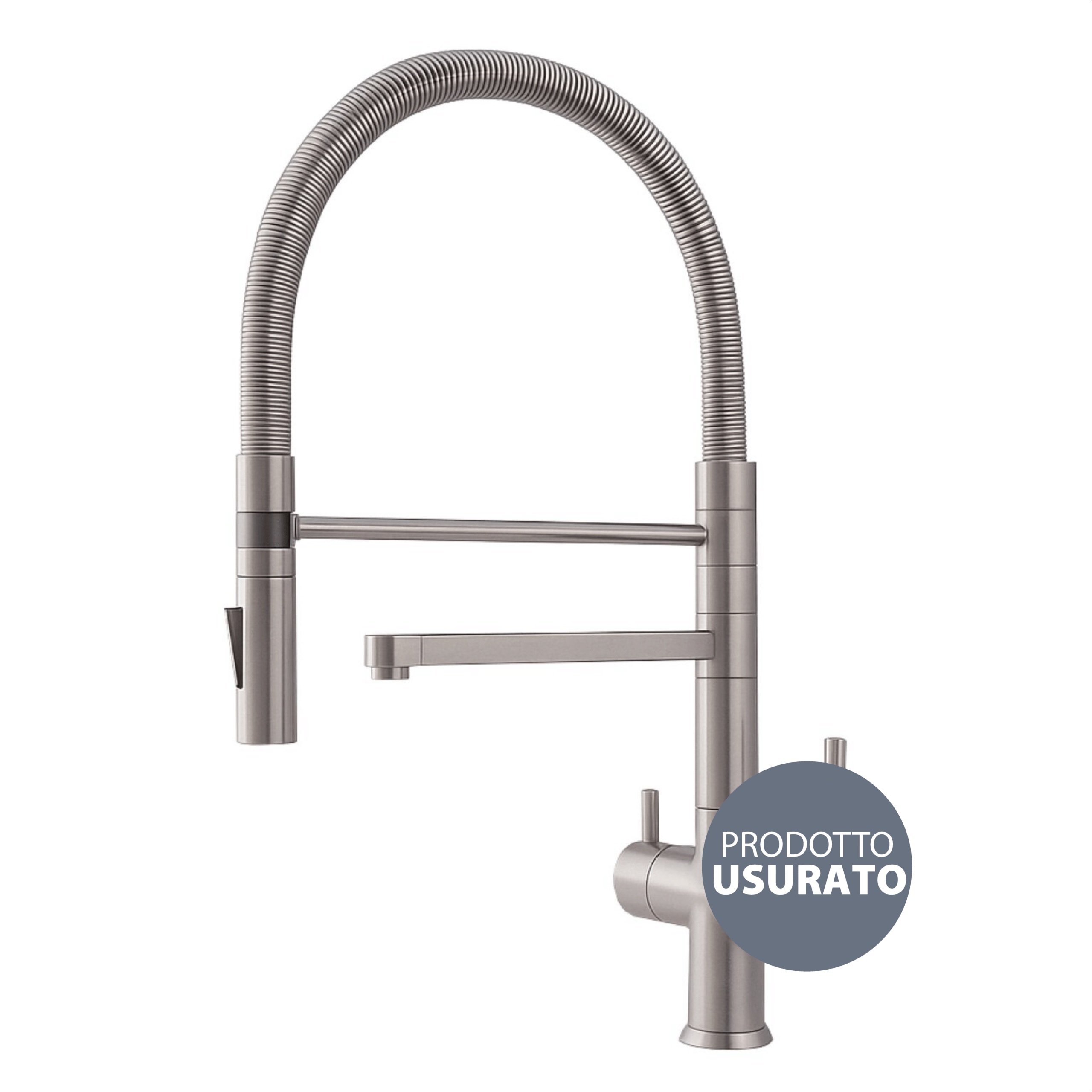 362 Shurity 362 Rubinetto da cucina con Doccetta a molla 3 vie Acciaio Inox Satinato – Prodotto con segni d’usura - immagine 1