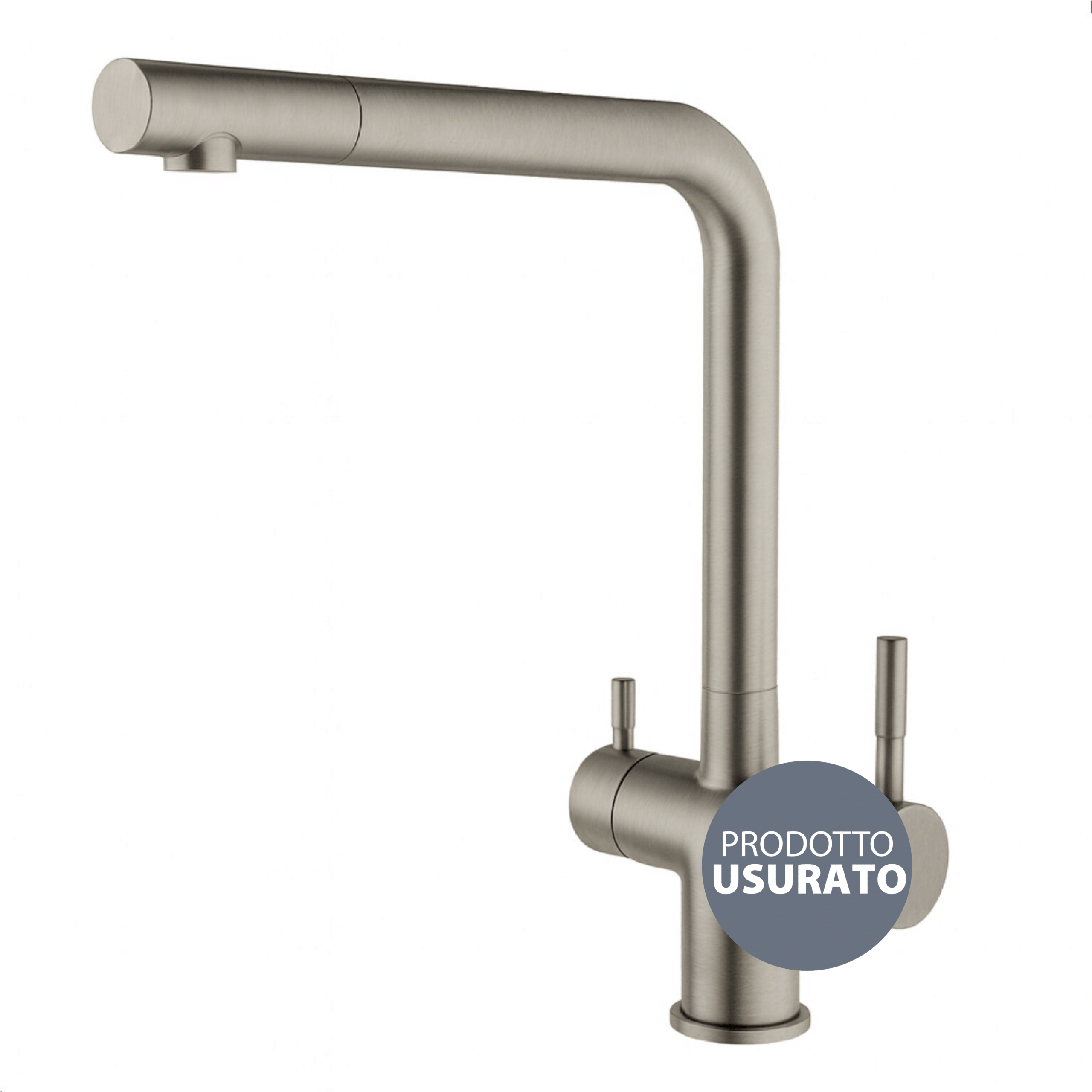 OC-330994-NK-112 Shurity 382 Rubinetto da cucina con Doccetta estraibile 3 vie Nickel Spazzolato – Prodotto con segni d’usura - immagine 1