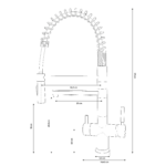 Shurity 480 Rubinetto da cucina con Doccetta in gomma 4 vie Acciaio Inox Cromo - immagine 2