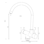 Shurity 570 Rubinetto da cucina Abbattibile sottofinestra 5 vie Cromo - immagine 2